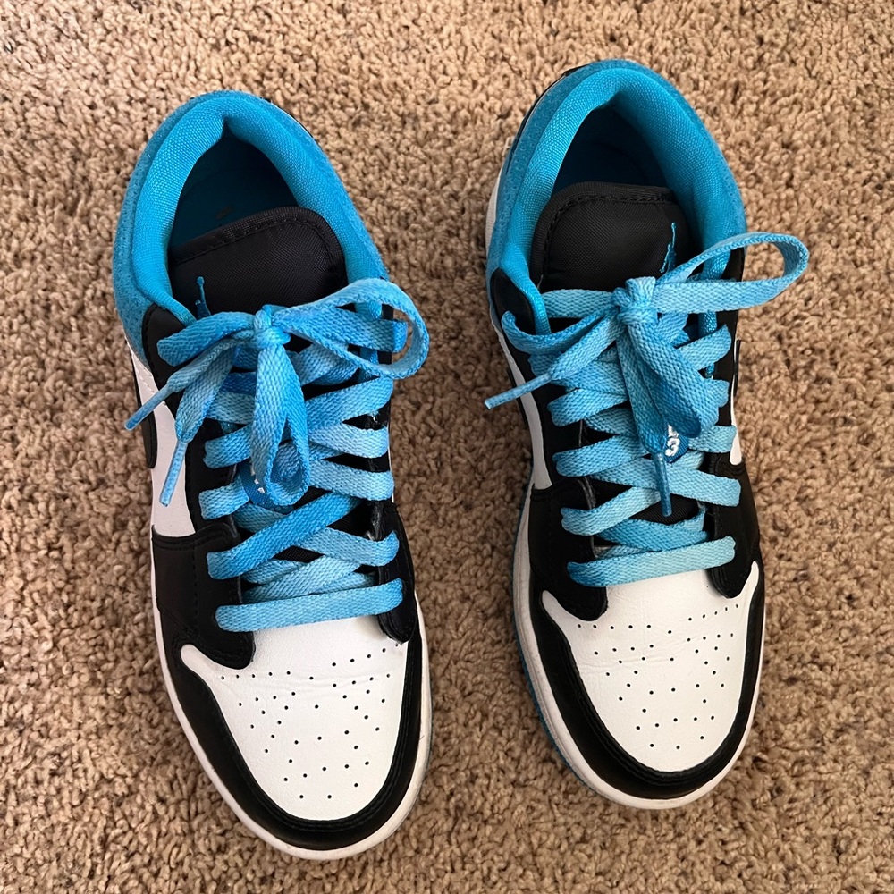 Air Jordan 1 Retro Low OG - Black and Dark Powder Blue